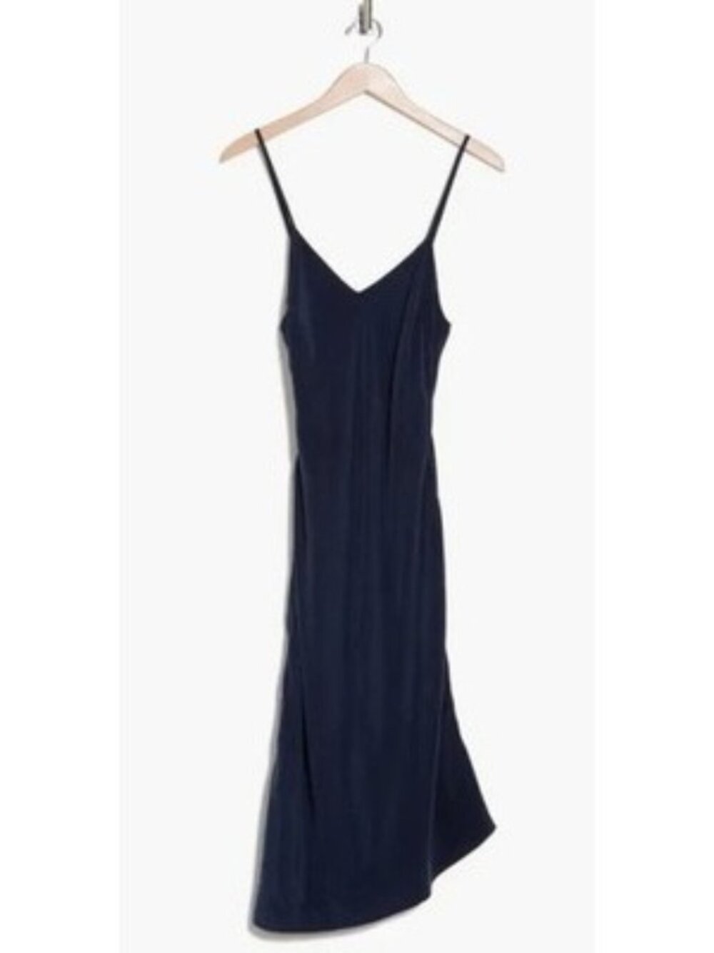 AG Asymmetric Midi Sleeveless Spaghetti Strap Party Dress Slip Blue Navy M $229